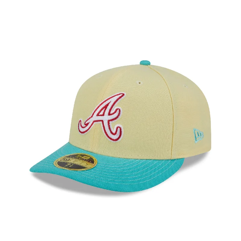 Atlanta Braves Soft Yellow Low Profile 59FIFTY Fitted Hat