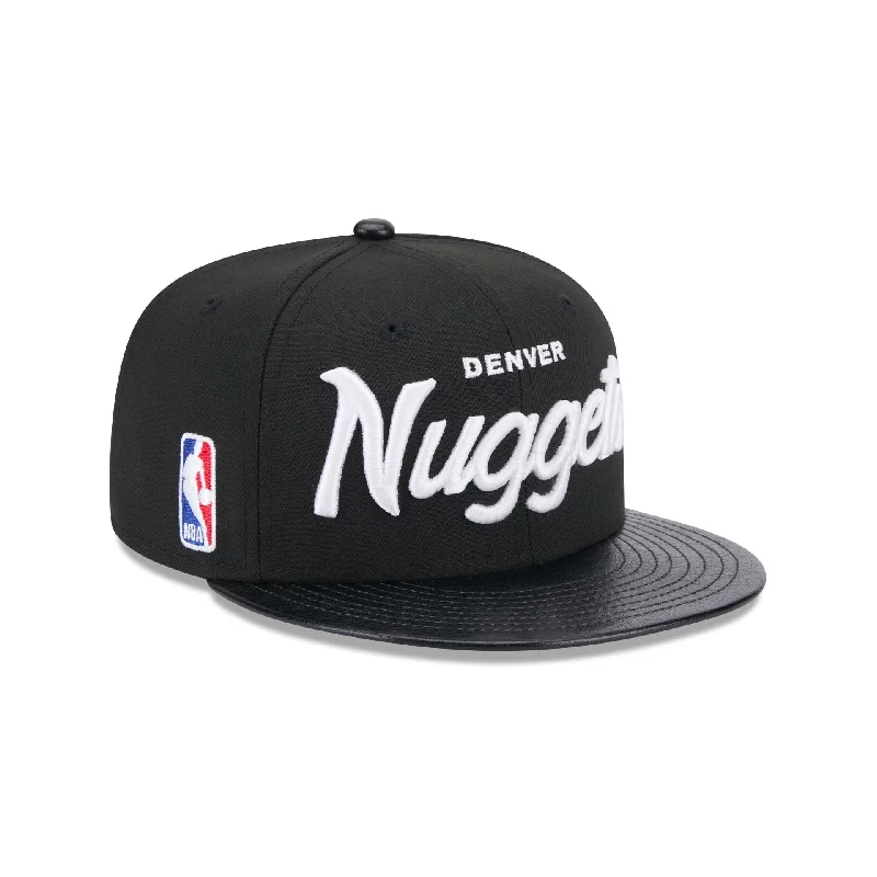 Denver Nuggets Faux Leather Visor 9FIFTY Snapback Hat