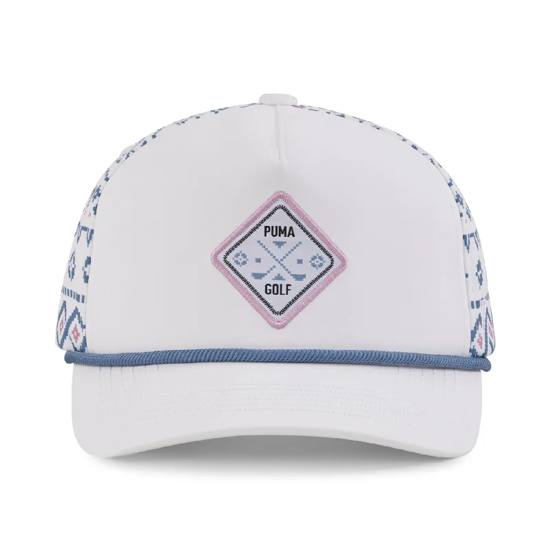 Fair Isle 5 Panel Tech Cap White Glow/Blue Horizon - AW24