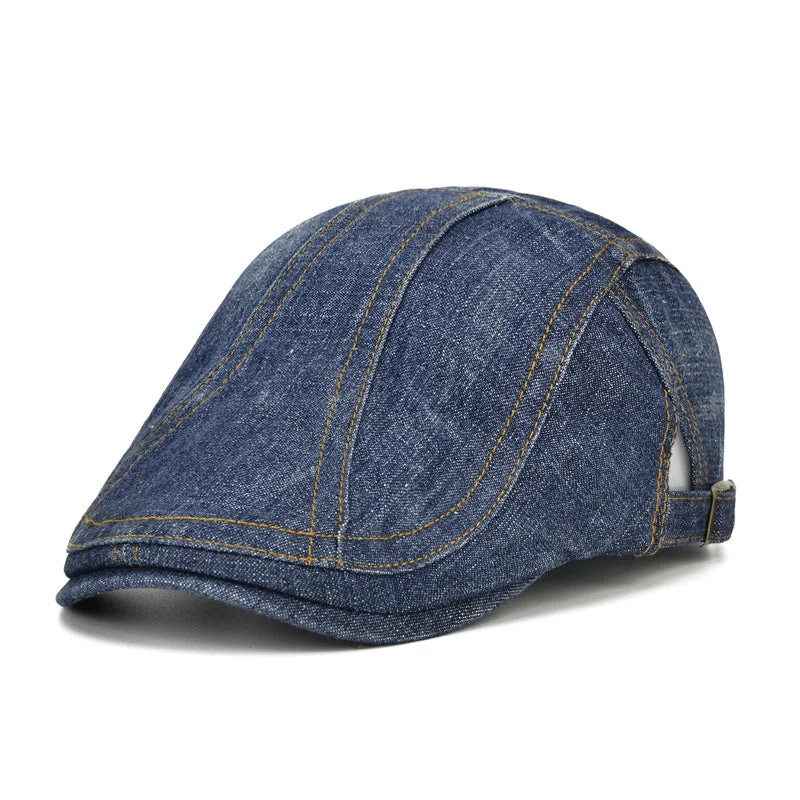 Washed and ground old cotton denim cap