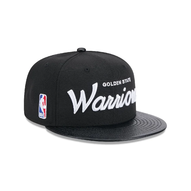 Golden State Warriors Faux Leather Visor 9FIFTY Snapback Hat