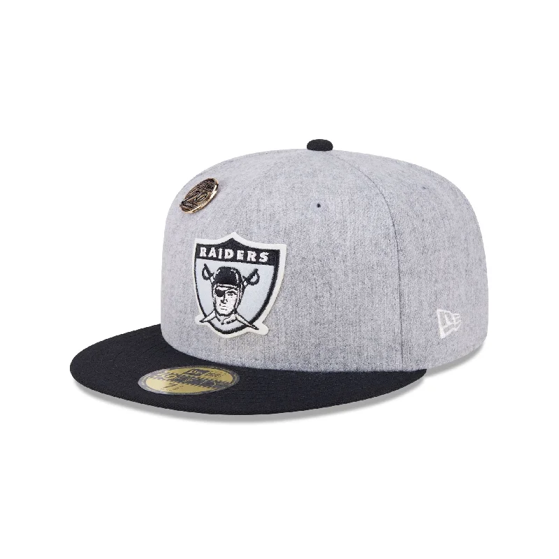 Las Vegas Raiders 70th Anniversary Gray 59FIFTY Fitted Hat