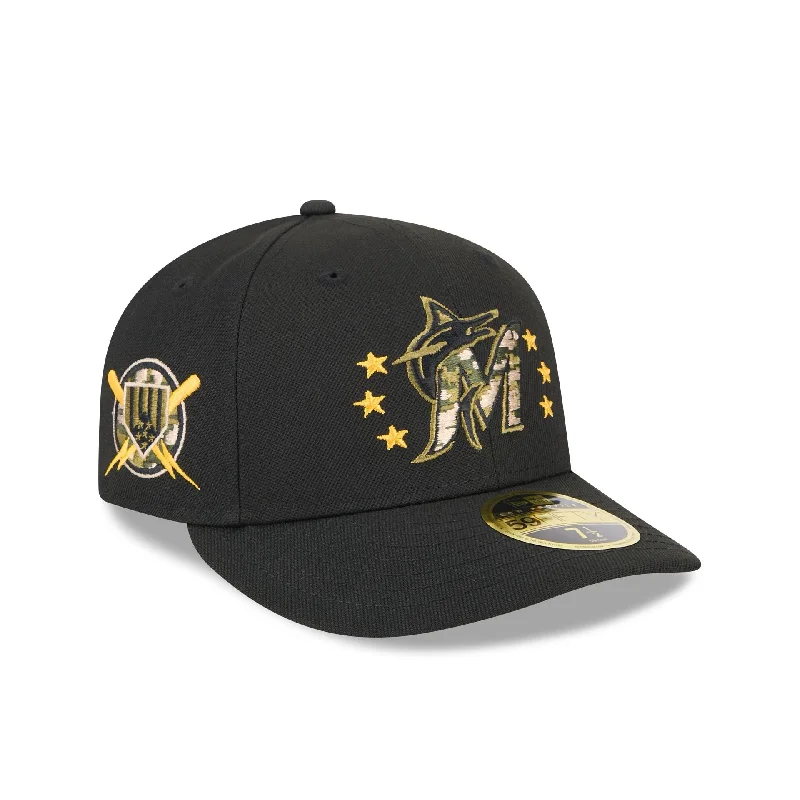 Miami Marlins Armed Forces Day 2024 Low Profile 59FIFTY Fitted Hat