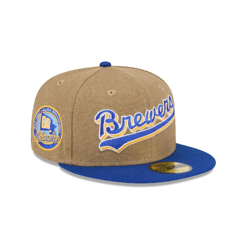 Milwaukee Brewers Canvas Crown 59FIFTY Fitted Hat