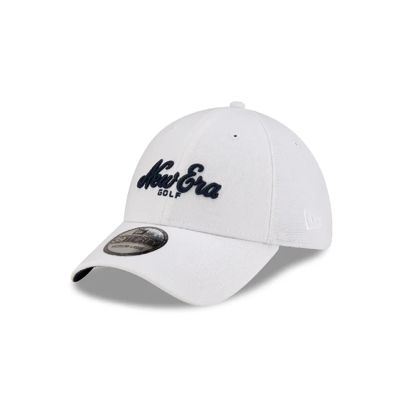 New Era Golf Script White 39THIRTY Stretch Fit Hat