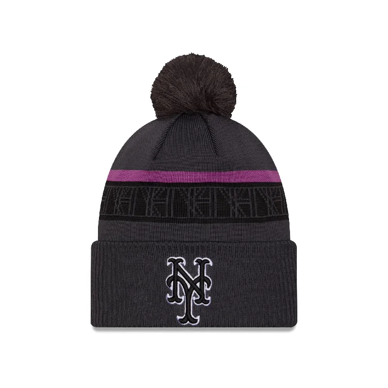 New York Mets City Connect Pom Knit Hat