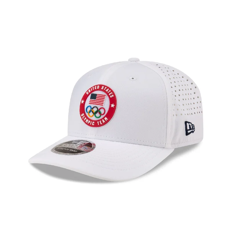 Team USA Olympics White 9SEVENTY Stretch-Snap Hat