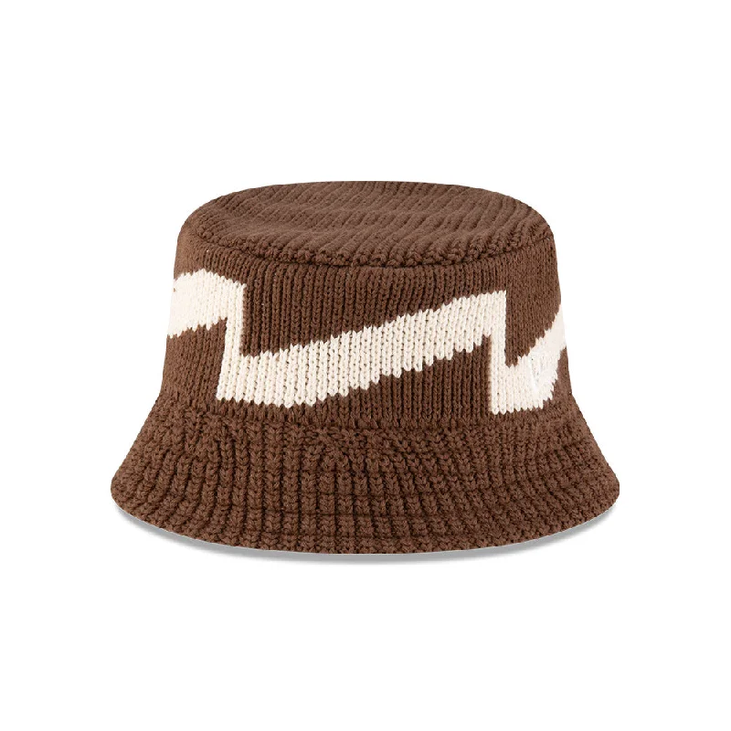 New Era Knit Pattern Walnut Bucket