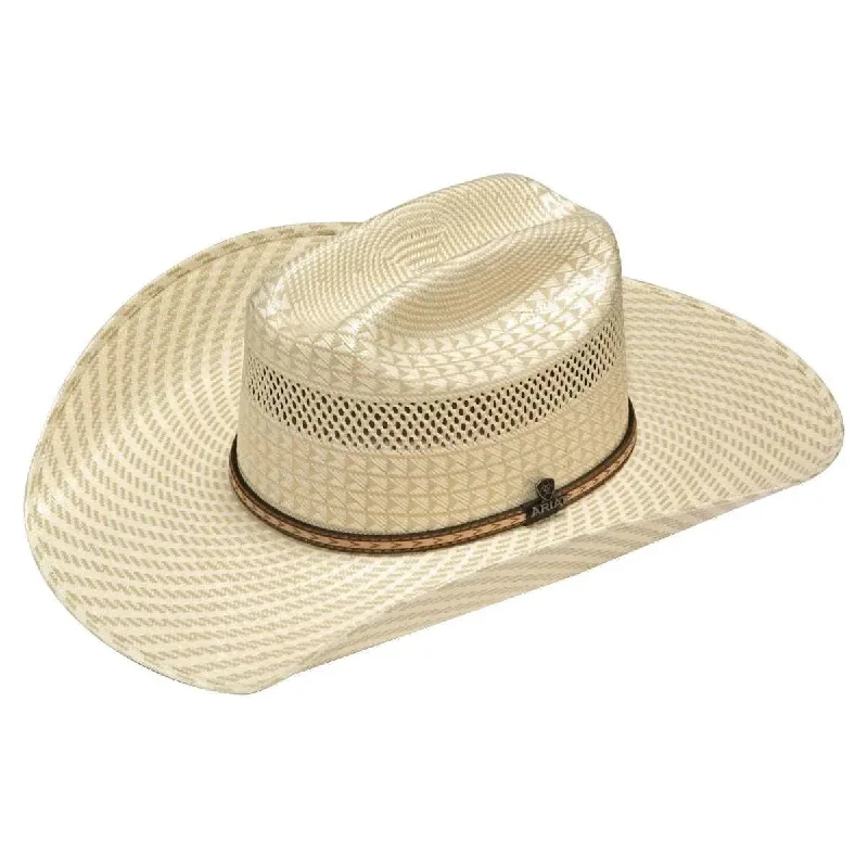 Ariat Two Tone Woven Double S (A73182) - (20X) Straw Cowboy Hat