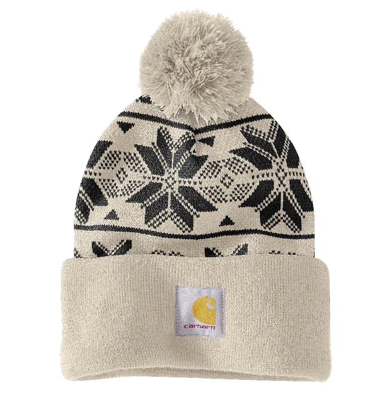 Carhartt Women's Knit Pom Jacquard Print Beanie