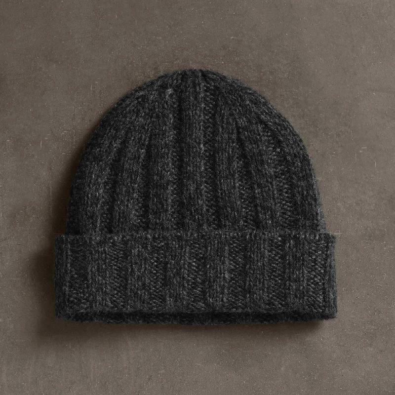 Cashmere Marled Beanie - Charcoal Marl