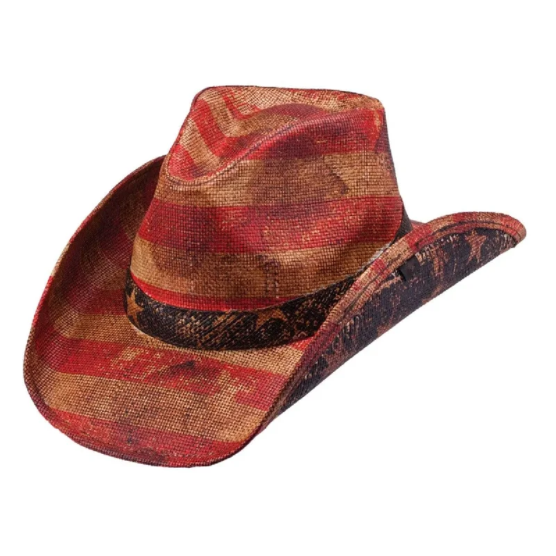 Peter Grimm Patriot - Shapeable American Flag Woven Cowboy Hat