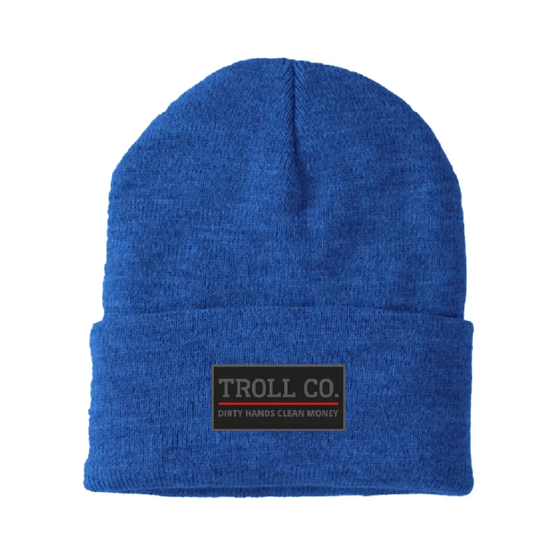 Troll Co. Premium "Dirty Hands, Clean Money" Patch Knit Beanie