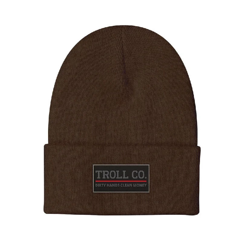 Troll Co. Premium "Dirty Hands, Clean Money" Patch Knit Beanie