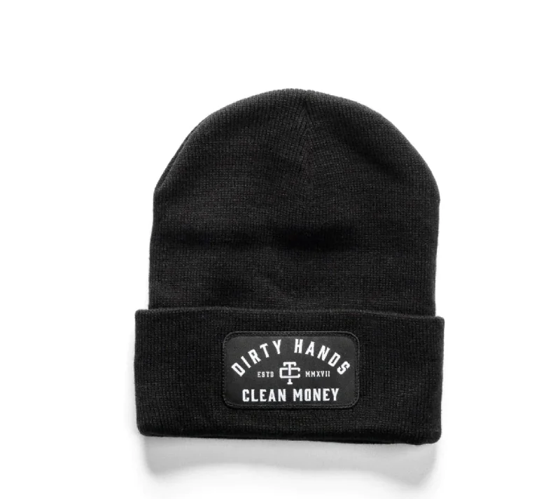 Troll Co. Premium "Dirty Hands Clean Money" Patch Knit Beanie