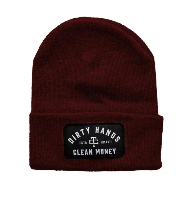 Troll Co. Premium "Dirty Hands Clean Money" Patch Knit Beanie